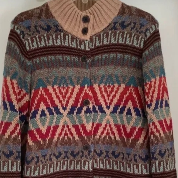 RALPH LAUREN JEANS COMPANY SOUTHWESTERN HAND KNIT WOMAN COTTON JACKET SIZE 1X - Picture 12 of 12